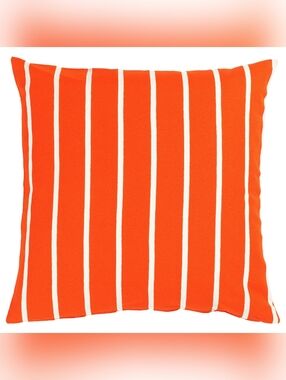 NWOT IKEA Striped Bright Orange & White Square Pillow Cover 20x20, 2 Covers